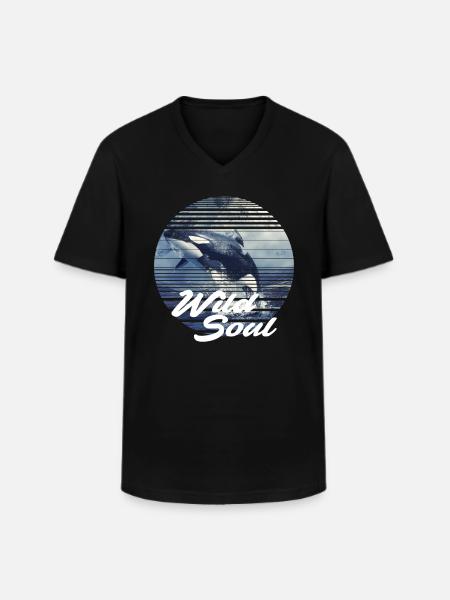 Orca Love Wild Soul - Men's V-Neck T-Shirt - black