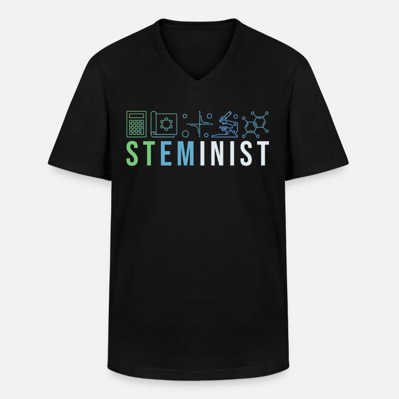 Steminist math technology, technologist research - Men's V-Neck T-Shirt - black