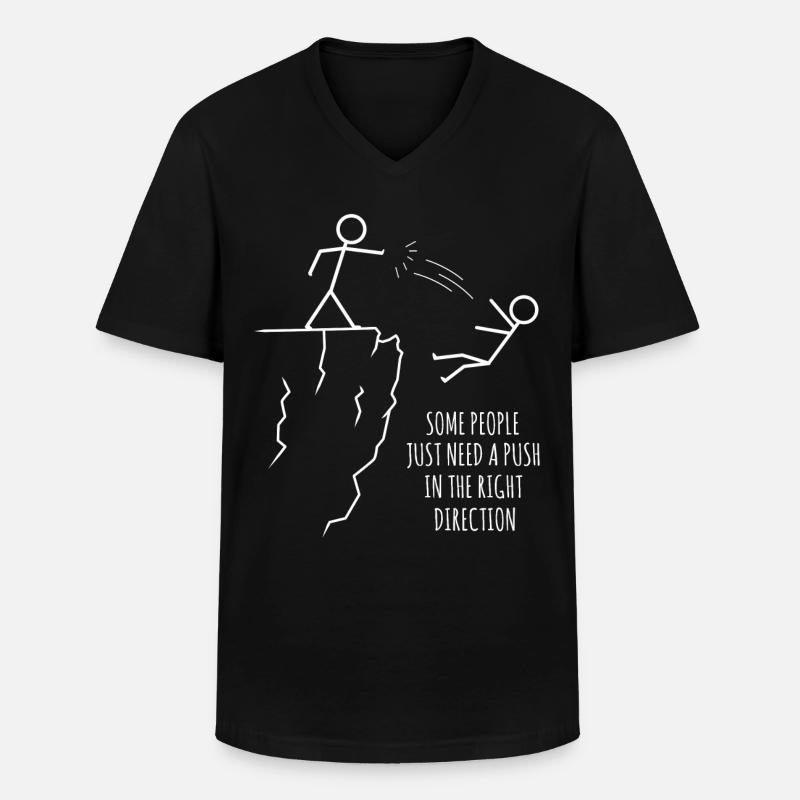 Sarkastisches Strichmännchen, Motivation - Männer-T-Shirt mit V-Ausschnitt - Schwarz