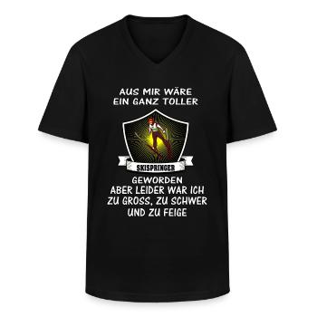 Skispringer Skispringen Wintersport Winter Schanze - Männer-T-Shirt mit V-Ausschnitt - Schwarz - Vorne - AI Model Male 178 dark (178cm)