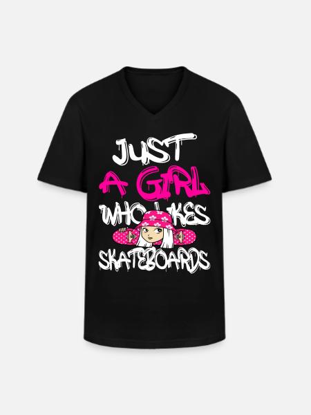 Skateboard Skater Skateboarding Gift - Men's V-Neck T-Shirt - black