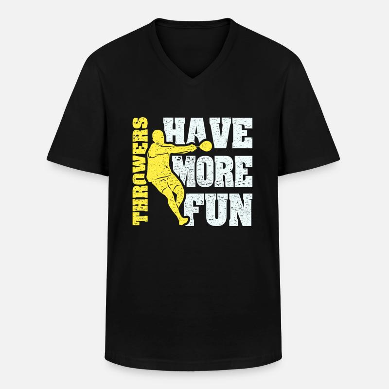 Hammerwerfer - Männer-T-Shirt mit V-Ausschnitt - Schwarz