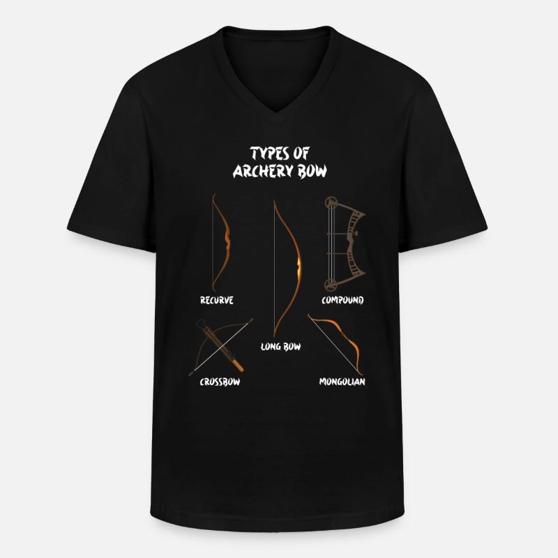 Arten von Bögen, Langbogen, Bogenschießen - Männer-T-Shirt mit V-Ausschnitt - Schwarz