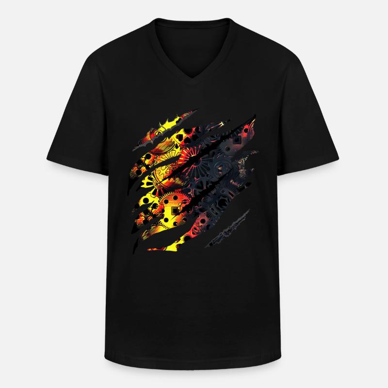 Steampunk, Gothic, Punk - Männer-T-Shirt mit V-Ausschnitt - Schwarz