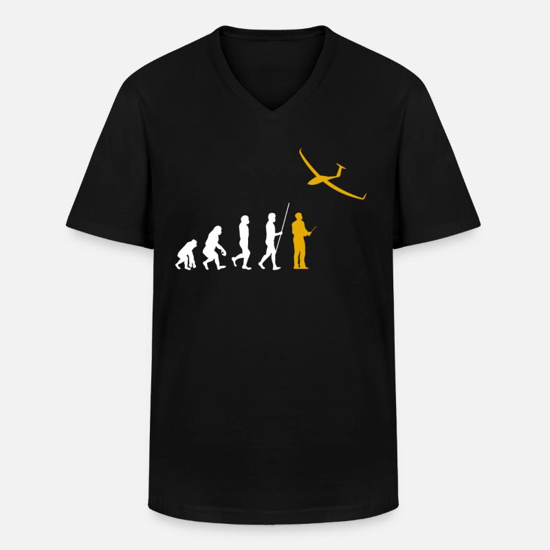 Evolution RC Segelflugzeug Ferngesteuert Modellbau - Männer-T-Shirt mit V-Ausschnitt - Schwarz