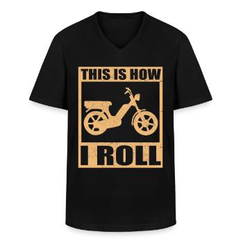 Mofa | Mofas Mofafahrer Moped Mopeds Geschenk - Männer-T-Shirt mit V-Ausschnitt - Schwarz - Vorne - AI Model Male 178 dark (178cm)