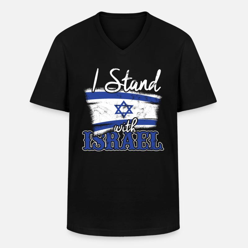 Ich stehe mit Israel! - Männer-T-Shirt mit V-Ausschnitt - Schwarz