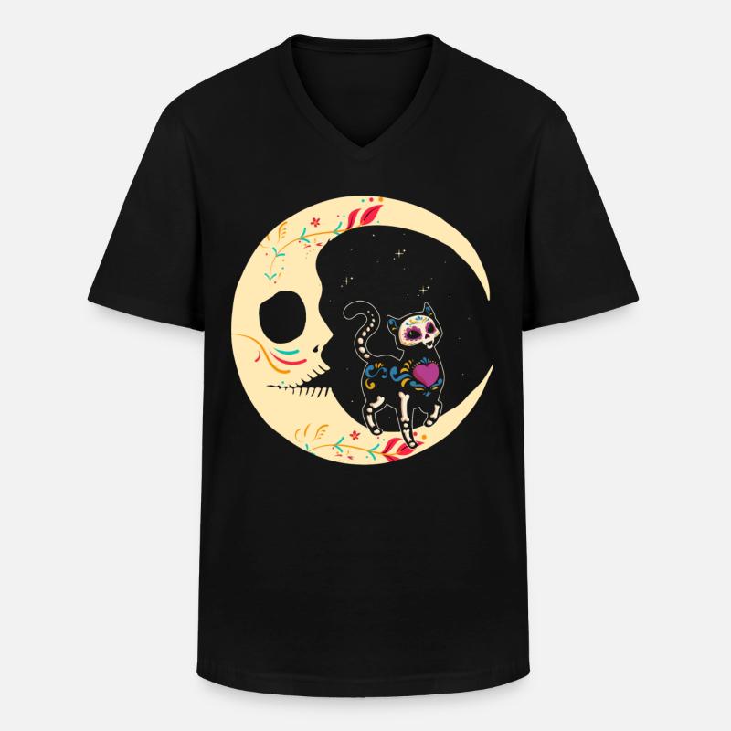 Dia De Los Muertos - Männer-T-Shirt mit V-Ausschnitt - Schwarz