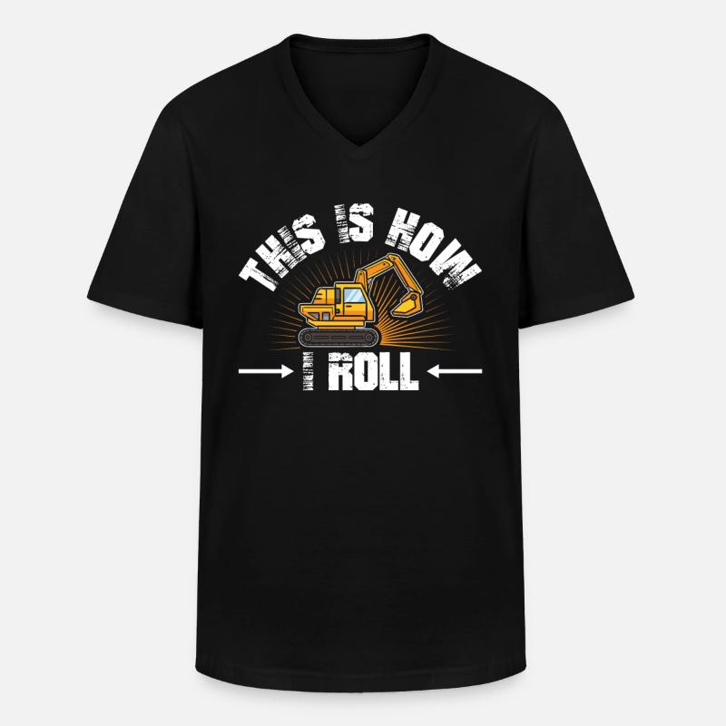 Baggerfahrer Baggern Baggerführer Bagger Geschenk - Männer-T-Shirt mit V-Ausschnitt - Schwarz