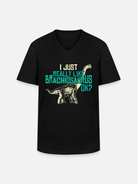 I Just Like Dinosaurs - Men's V-Neck T-Shirt - black