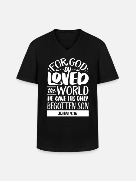 Bibelvers, Christlicher Gott, Gebetspsalm - Männer-T-Shirt mit V-Ausschnitt - Schwarz