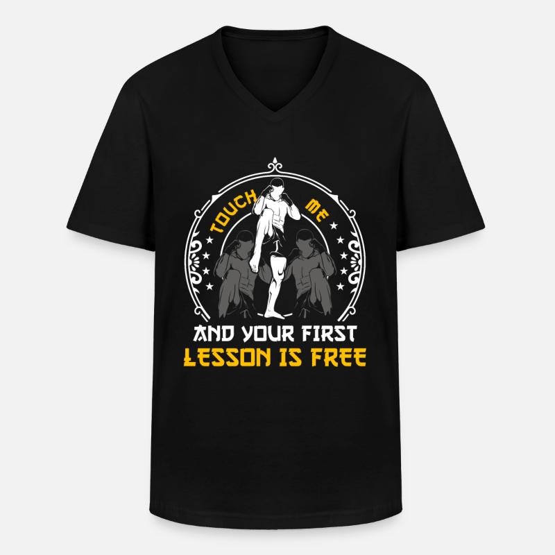 Muay Thai - Männer-T-Shirt mit V-Ausschnitt - Schwarz