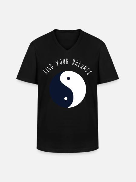 Yin and Yang - Men's V-Neck T-Shirt - black