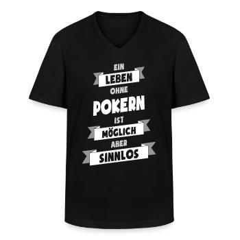 Pokern Spruch Lustige Sprüche - Männer-T-Shirt mit V-Ausschnitt - Schwarz - Vorne - AI Model Male 178 dark (178cm)