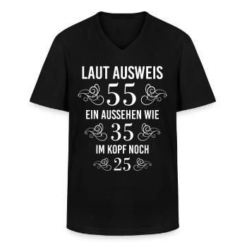55. Geburtstag 55 Jahre - Männer-T-Shirt mit V-Ausschnitt - Schwarz - Vorne - AI Model Male 178 dark (178cm)
