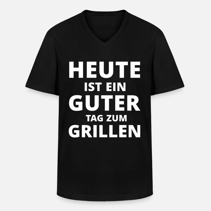 Griller Grillen Spruch Geschenk - Männer-T-Shirt mit V-Ausschnitt - Schwarz