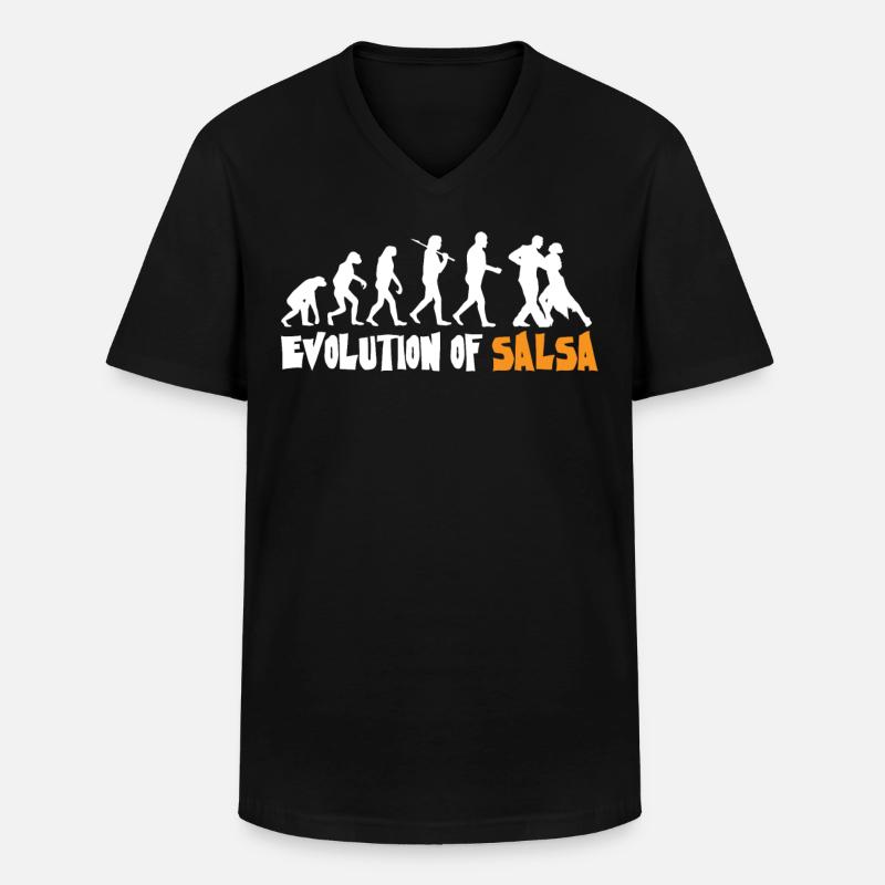 Evolution Salsa, Danseuse de Salsa - T-shirt col V Homme - noir