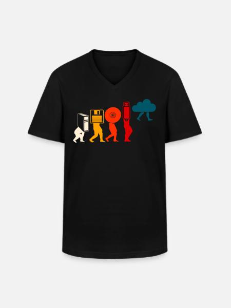 Évolution du programmeur Cloud. - T-shirt col V Homme - noir