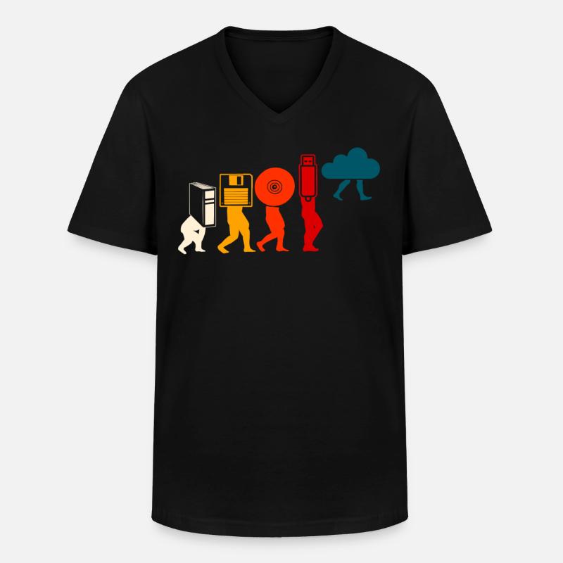 Cloud Programmer Evolution. - Men's V-Neck T-Shirt - black