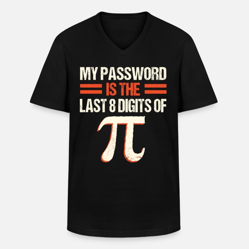 PI Math , Mathematics, 3.145 - Men's V-Neck T-Shirt - black