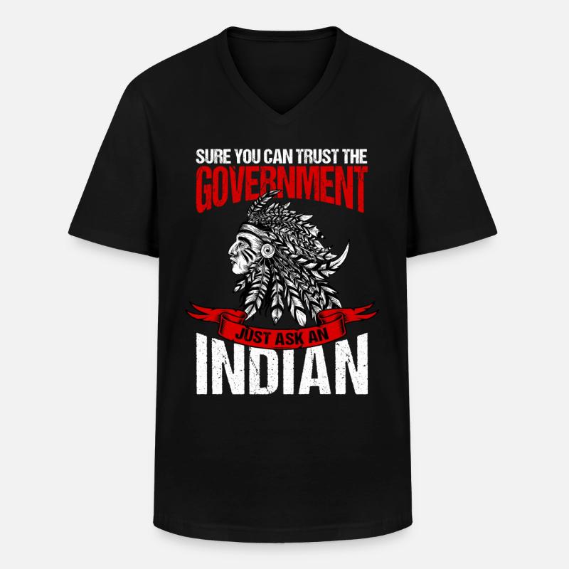 Vertrauen Sie Der Regierung - Männer-T-Shirt mit V-Ausschnitt - Schwarz