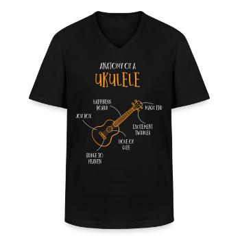Anatomie Einer Ukulele - Männer-T-Shirt mit V-Ausschnitt - Schwarz - Vorne - AI Model Male 178 dark (178cm)