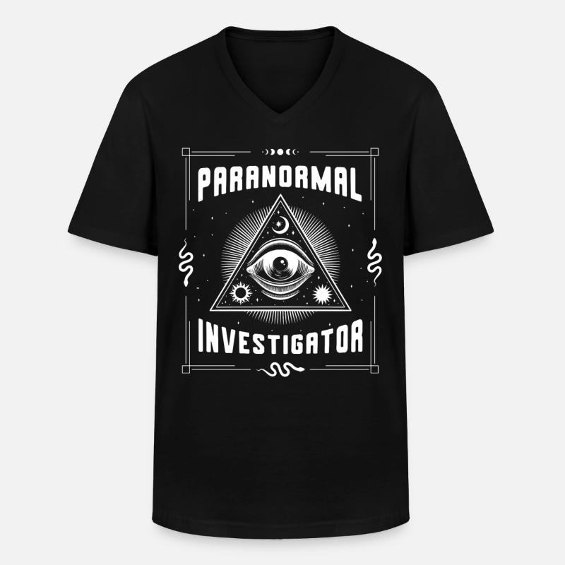 Paranormaler Ermittler - Männer-T-Shirt mit V-Ausschnitt - Schwarz