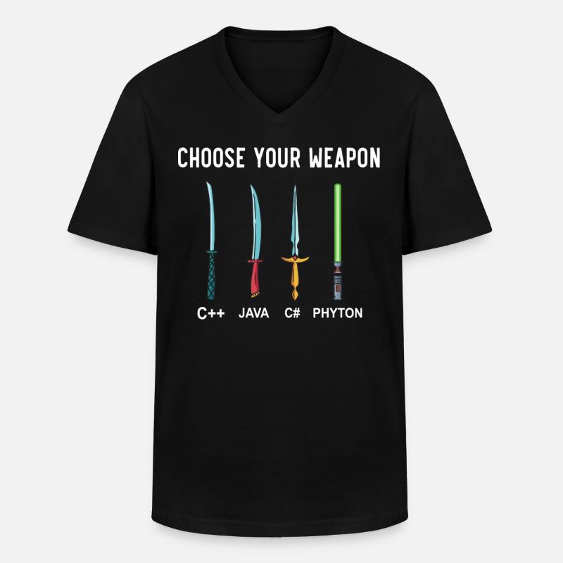 PHYTON PROGRAMMER Programming Encoder Encoding - Men's V-Neck T-Shirt - black