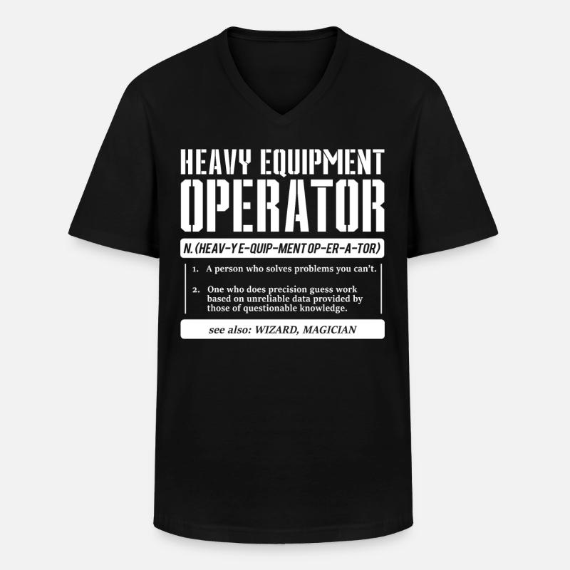Baggerfahrer - Männer-T-Shirt mit V-Ausschnitt - Schwarz