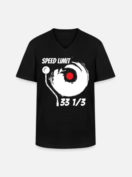 Vinyl Draws Audiophile Music - Men's V-Neck T-Shirt - black