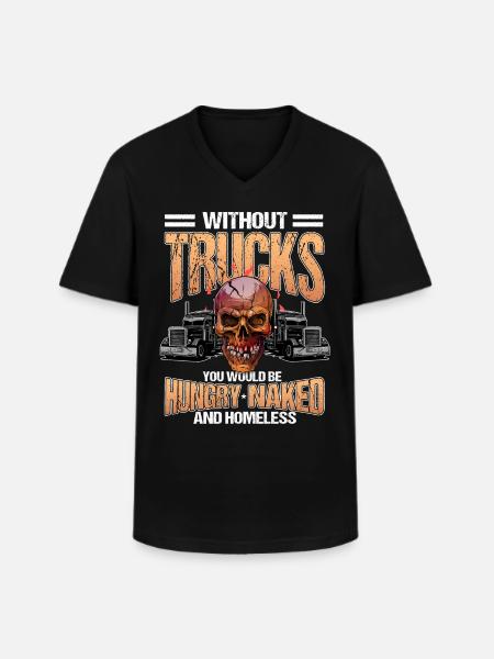 Truck Driver Trucker Trucks - Men's V-Neck T-Shirt - black