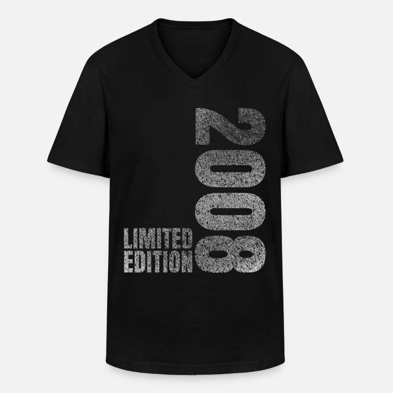 2008 Limited Edition Geschenk - Männer-T-Shirt mit V-Ausschnitt - Schwarz