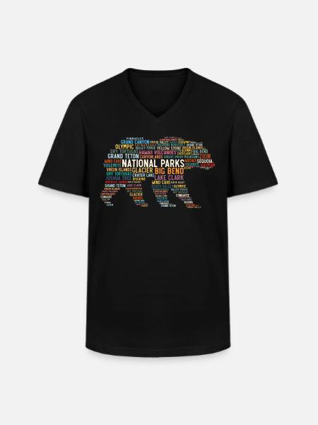 US-Nationalparks, Bären-Nationalpark - Männer-T-Shirt mit V-Ausschnitt - Schwarz
