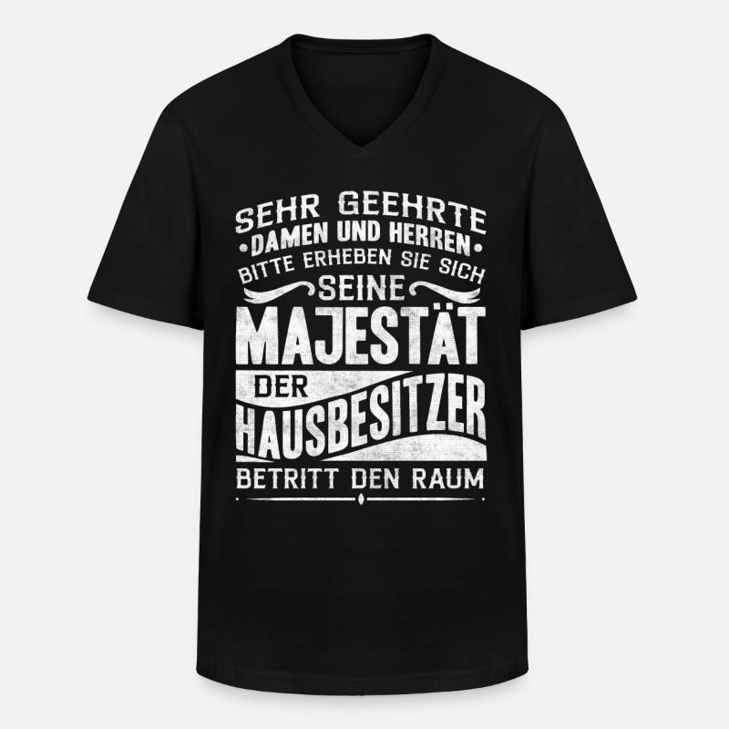 Hausbesitzer Geschenk, Häuslebauer - Männer-T-Shirt mit V-Ausschnitt - Schwarz