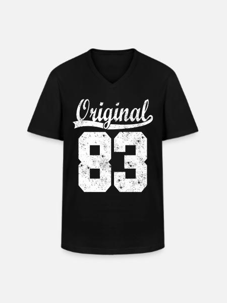 83 born Gift - Men's V-Neck T-Shirt - black