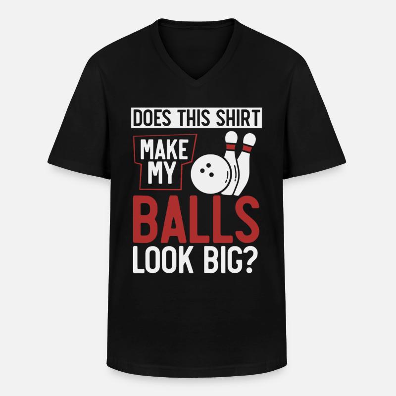 Bowling, Bowler, - Männer-T-Shirt mit V-Ausschnitt - Schwarz