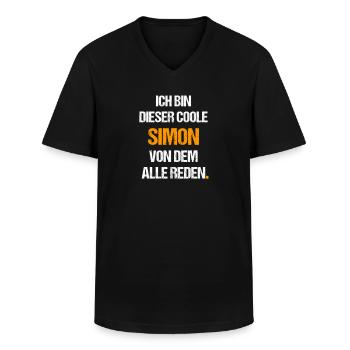 Simon Vorname Name Spruch - Männer-T-Shirt mit V-Ausschnitt - Schwarz - Vorne - AI Model Male 178 dark (178cm)