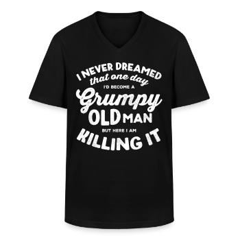 Ich Würde Ein Mürrischer Alter Mann Werden - Männer-T-Shirt mit V-Ausschnitt - Schwarz - Vorne - AI Model Male 178 dark (178cm)