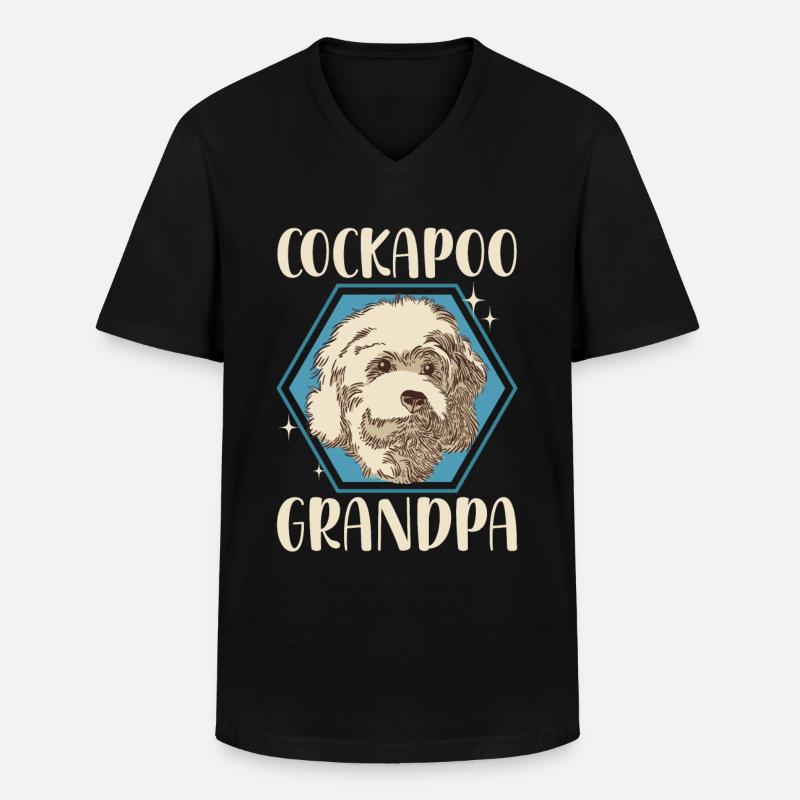 Cockapoo Grandpa Hunde Hundebesitzer Geschenk - Männer-T-Shirt mit V-Ausschnitt - Schwarz