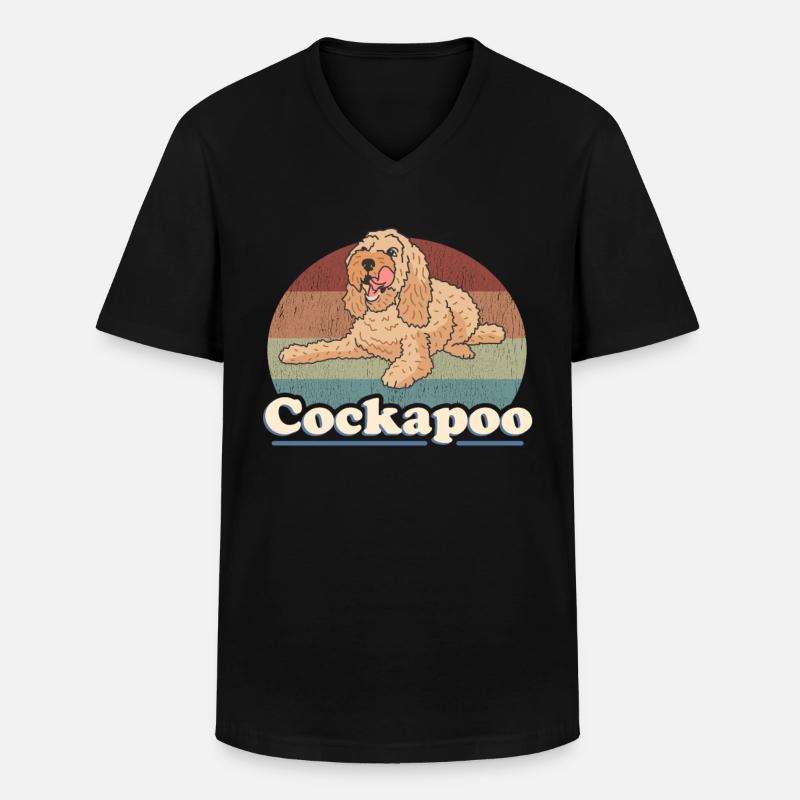 Cockapoo Hund Hundehalter Hundebesitzer Geschenk - Männer-T-Shirt mit V-Ausschnitt - Schwarz