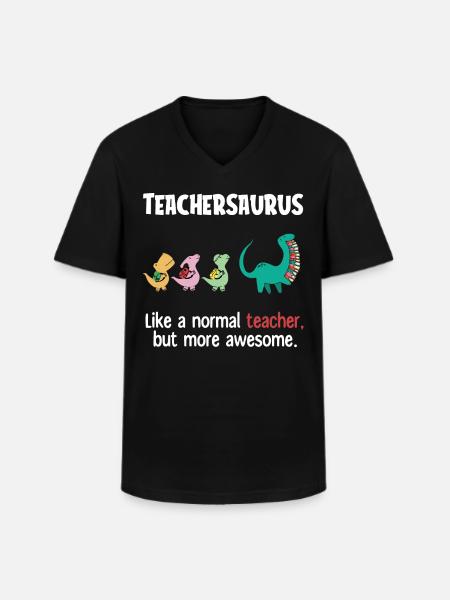 Ssaurus de l’enseignant, Enseignant - T-shirt col V Homme - noir