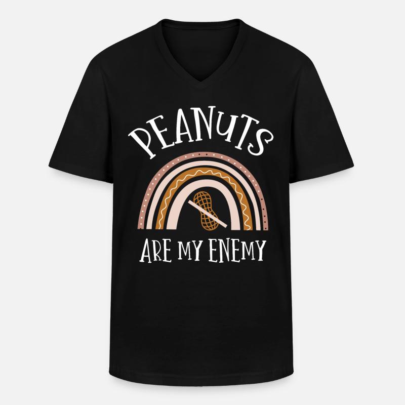 Erdnussallergie, - Männer-T-Shirt mit V-Ausschnitt - Schwarz