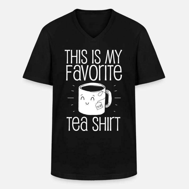 Lieblingsteehemd, Tee, Teetrinker - Männer-T-Shirt mit V-Ausschnitt - Schwarz