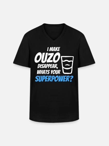 I let ouzo disappear - Men's V-Neck T-Shirt - black