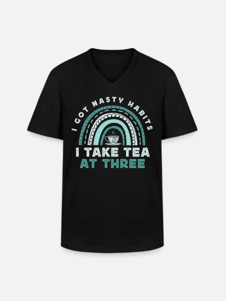 Teeliebhaber, Teetrinker, Teezeit - Männer-T-Shirt mit V-Ausschnitt - Schwarz