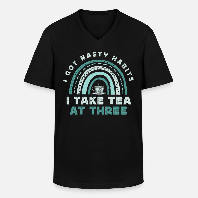 Teeliebhaber, Teetrinker, Teezeit - Männer-T-Shirt mit V-Ausschnitt - Schwarz