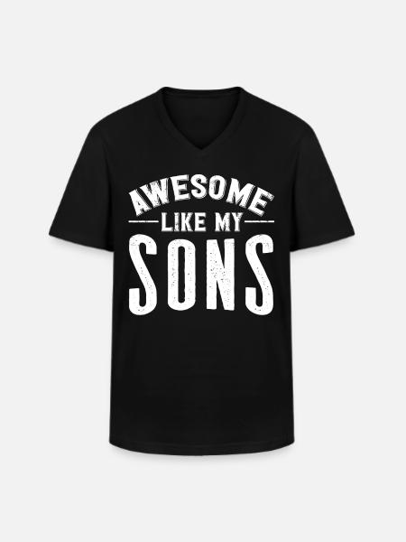 Great as my sons - Men's V-Neck T-Shirt - black