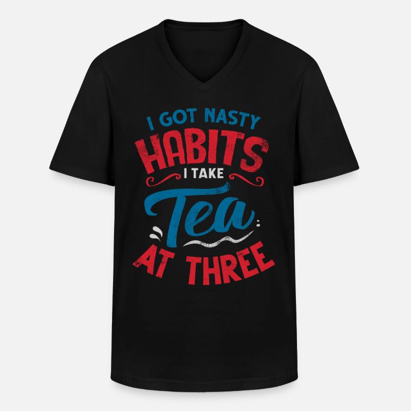Teeliebhaber, Teetrinker, Tee, Teezeit - Männer-T-Shirt mit V-Ausschnitt - Schwarz