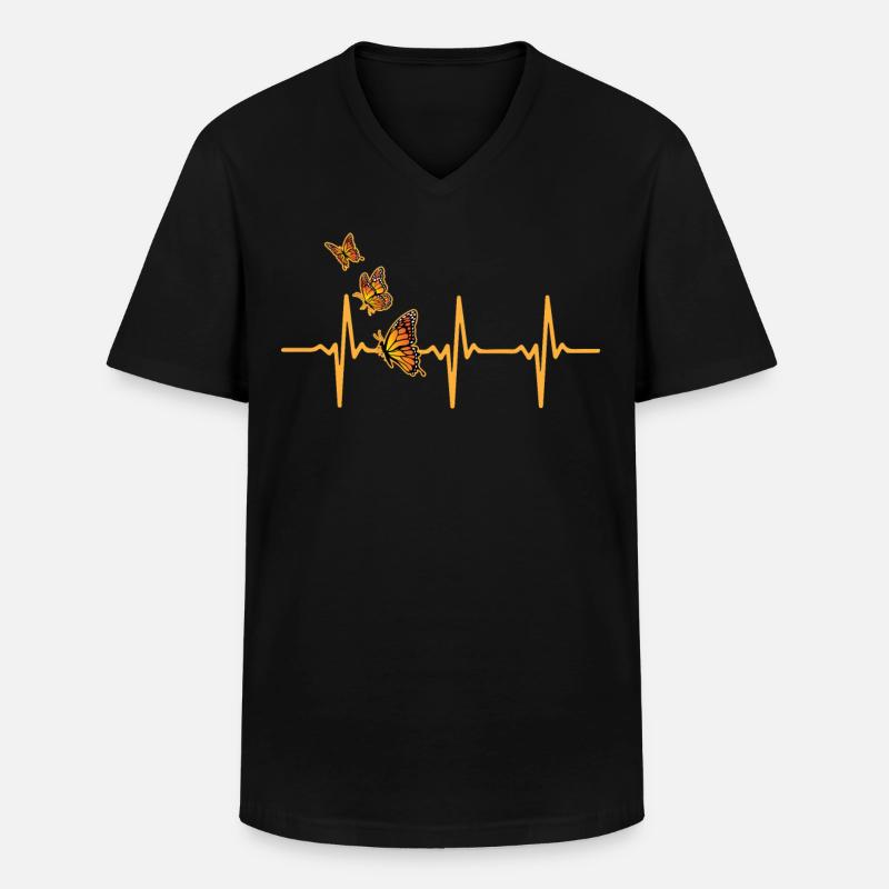 Monarchfalter - Männer-T-Shirt mit V-Ausschnitt - Schwarz