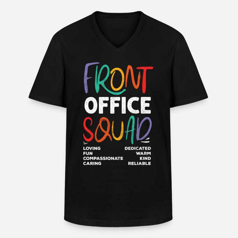 Front-Office-Kader - Männer-T-Shirt mit V-Ausschnitt - Schwarz